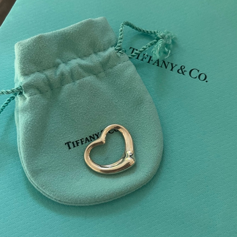 Authentic Tiffany & Co.® Elsa Peretti® Open Heart Pendant 27mm